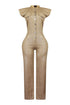 Kaiya PU Button Down Jumpsuit